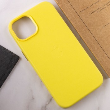 Шкіряний чохол для Apple iPhone 14 (6.1"") - Leather Case (AA) with MagSafe Yellow - Чохли для iPhone 14 - зображення 7 
