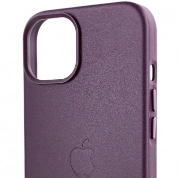 Шкіряний чохол для Apple iPhone 14 Plus (6.7"") - Leather Case (AA) with MagSafe Dark violet - зображення 4 