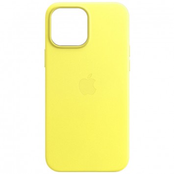 Шкіряний чохол для Apple iPhone 14 Pro (6.1"") - Leather Case (AA) with MagSafe Yellow - зображення 2 