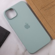 Чохол для Apple iPhone 14 (6.1"") - Silicone case (AAA) full with Magsafe Бірюзовий / Succulent