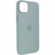 Чехол для Apple iPhone 14 Plus (6.7"") - Silicone case (AAA) full with Magsafe Бирюзовый / Succulent