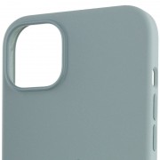 Чехол для Apple iPhone 14 Plus (6.7"") - Silicone case (AAA) full with Magsafe Бирюзовый / Succulent