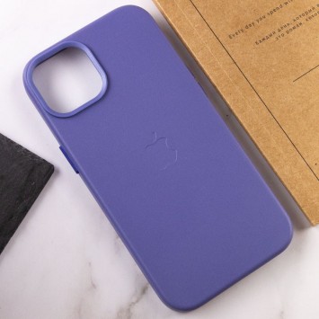 Шкіряний чохол для iPhone 14 (6.1"") - Leather Case (AA Plus) with MagSafe Violet - зображення 6 