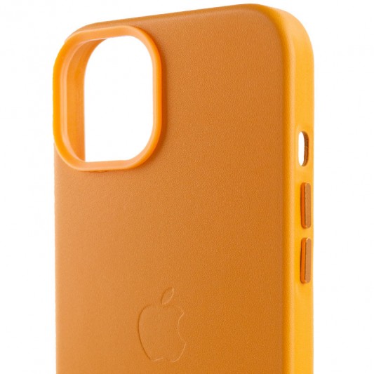 Шкіряний чохол Leather Case (AA Plus) with MagSafe для Apple iPhone 12 Pro / 12 (6.1"") Golden Brown - зображення 4 