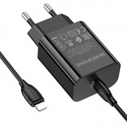 Зарядное устройство для телефона - Borofone BA65A Single port PD20W + Type-C + Lightning Черный