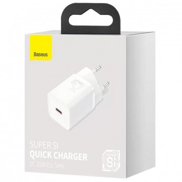 Зарядка для Айфон, Самсунг Baseus Super Si Quick Charger 1C 25W (CCSP) - Сетевые зарядные устройства (220 В) - изображение 3