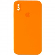 Чехол для Apple iPhone XS Max (6.5"") - Silicone Case Square Full Camera Protective (AA) Оранжевый / Bright Orange