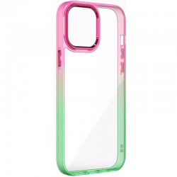 Чехол для Apple iPhone 13 (6.1"") - TPU+PC Fresh sip series Салатовый / Розовый