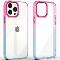 Чехол для Apple iPhone 13 Pro (6.1"") - TPU+PC Fresh sip series Бирюзовый / Розовый