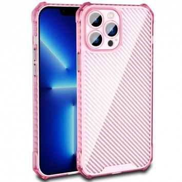 Чехол для Apple iPhone 13 Pro Max (6.7"") - TPU Ease Carbon color series Розовый / Прозрачный
