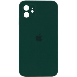 Чехол для Apple iPhone 11 (6.1"") - Silicone Case Square Full Camera Protective (AA) Зеленый / Dark green