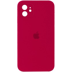 Чохол для Apple iPhone 11 (6.1"") - Silicone Case Square Full Camera Protective (AA) Червоний / Rose Red
