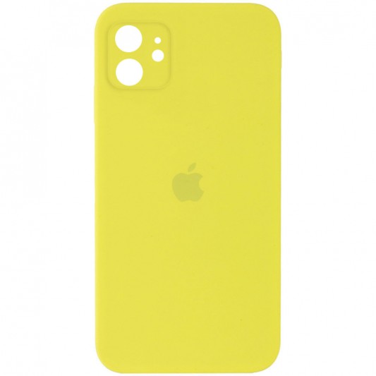 Чохол для Apple iPhone 11 (6.1"") - Silicone Case Square Full Camera Protective (AA) Жовтий / Bright Yellow