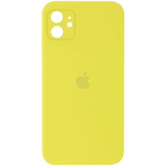 Чохол для Apple iPhone 11 (6.1"") - Silicone Case Square Full Camera Protective (AA) Жовтий / Bright Yellow