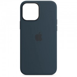 Чехол для Apple iPhone 13 mini (5.4"") - Silicone case (AAA) full with Magsafe Синий / Abyss Blue