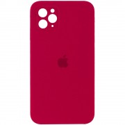 Чохол для Apple iPhone 11 Pro (5.8"") - Silicone Case Square Full Camera Protective (AA) Червоний / Rose Red
