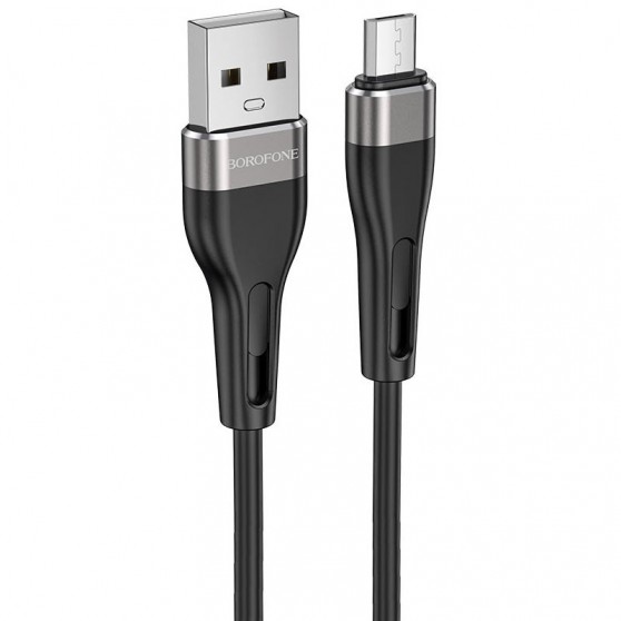 Кабель заряджання для телефону, планшета Borofone BX46 Rush USB to MicroUSB (1m) Чорний