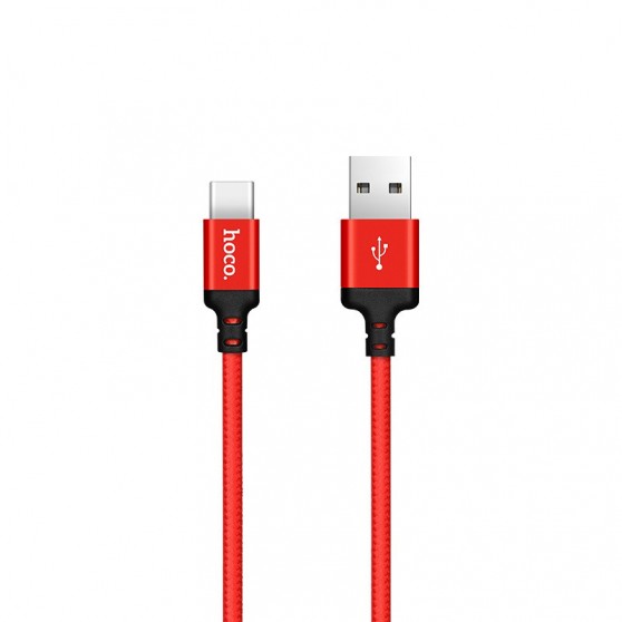 USB кабель телефону Hoco X14 Times Speed USB to Type-C (1m) Чорний / Червоний