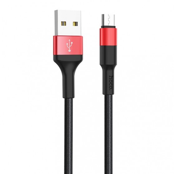 Кабель зарядки телефону, планшета Hoco X26 Xpress Micro USB Cable (1m) Чорний / Червоний