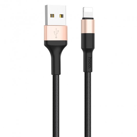 Кабель заряджання Apple Hoco X26 Xpress Lightning Cable (1m) Чорний / Золотий