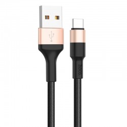 USB кабель для телефона Hoco X26 Xpress Type-C Cable (1m) Черный / Золотой