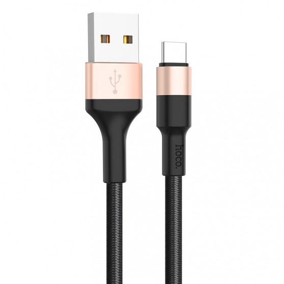 USB кабель телефону Hoco X26 Xpress Type-C Cable (1m) Чорний / Золотий