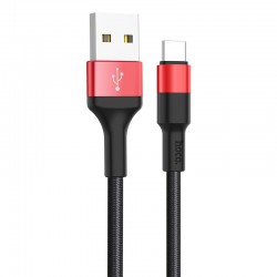 USB кабель для телефона Hoco X26 Xpress Type-C Cable (1m) Черный / Красный