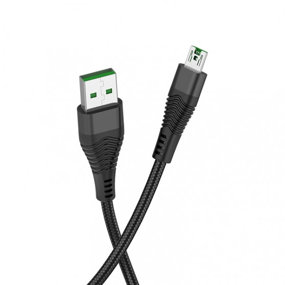 Кабель заряджання для телефону, планшета Hoco U53 Flash microUSB (4A) (1.2m) Чорний