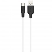 USB кабель для телефону Hoco X21 Silicone Type-C Cable (2m) Чорний / Білий