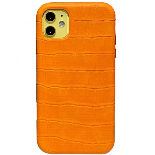 Шкіряний чохол для Apple iPhone 11 (6.1"") - Croco Leather Yellow