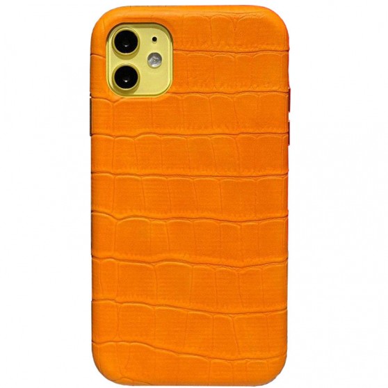 Шкіряний чохол для Apple iPhone 11 (6.1"") - Croco Leather Yellow