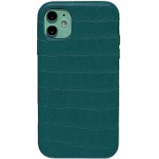 Кожаный чехол для Apple iPhone 11 (6.1"") - Croco Leather Green