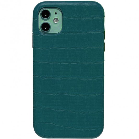 Шкіряний чохол для Apple iPhone 11 (6.1"") - Croco Leather Green