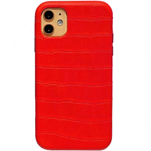 Шкіряний чохол для Apple iPhone 11 (6.1"") - Croco Leather Red