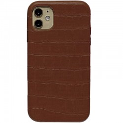 Кожаный чехол для Apple iPhone 11 (6.1"") - Croco Leather Brown