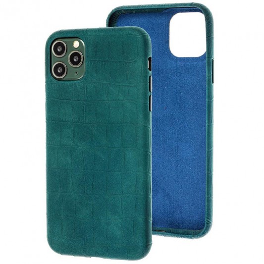 Шкіряний чохол для Apple iPhone 11 Pro Max (6.5"") - Croco Leather Green