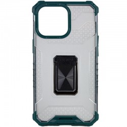 Захищений чохол для iPhone 13 Pro (6.1"") - Transformer CrystalRing Темно-зелений