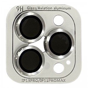 Защитное стекло на камеру для Apple iPhone 13 Pro / 13 Pro Max - Metal Classic (в упак.) Серебряный / Silver
