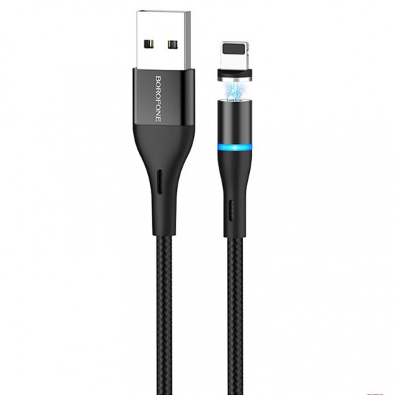 Кабель заряджання Apple Borofone BU16 Skill magnetic USB to Lightning (1.2m) Чорний