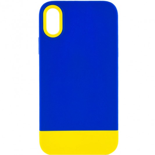 Чохол для Apple iPhone XR (6.1"") - TPU+PC Bichromatic Navy Blue / Yellow