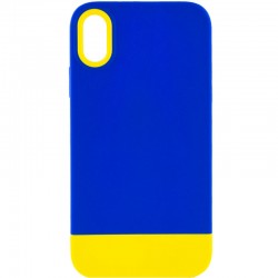 Чохол TPU+PC Bichromatic для Apple iPhone X / XS (5.8"") Navy Blue / Yellow