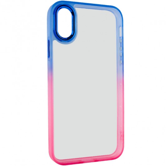 Чехол TPU+PC Fresh sip series для Apple iPhone X / XS (5.8"") Розовый / Синий