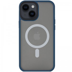 TPU+PC чехол для iPhone 14 - Metal Buttons with MagSafe, Синий