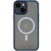 TPU+PC чохол для Apple iPhone 14 Plus (6.7"") - Metal Buttons with MagSafe Синій