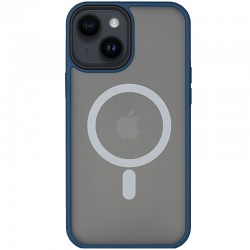 TPU+PC чехол для Apple iPhone 14 Plus (6.7"") - Metal Buttons with MagSafe Синий