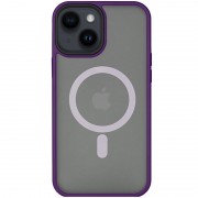 TPU+PC чохол для Apple iPhone 14 Plus (6.7"") - Metal Buttons with MagSafe Темно-фіолетовий