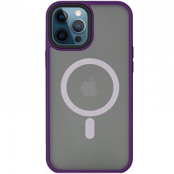 TPU+PC чохол для Apple iPhone 14 Pro (6.1"") - Metal Buttons with MagSafe Темно-фіолетовий