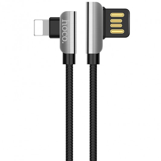 Кабель заряджання та синхронізації Hoco U42 Exquisite Steel Lightning cable (1.2m) Чорний