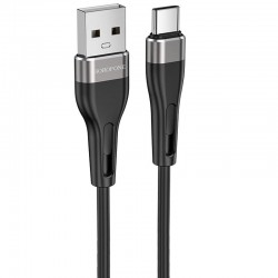 USB зарядний кабель Borofone BX46 Rush USB to Type-C (1m) Чорний