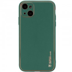 Кожаный чехол для Apple iPhone 14 Plus (6.7"") - Xshield Зеленый / Army green